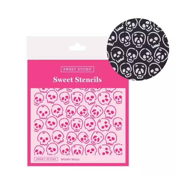 Sweet Sticks Spooky Skulls Stencil